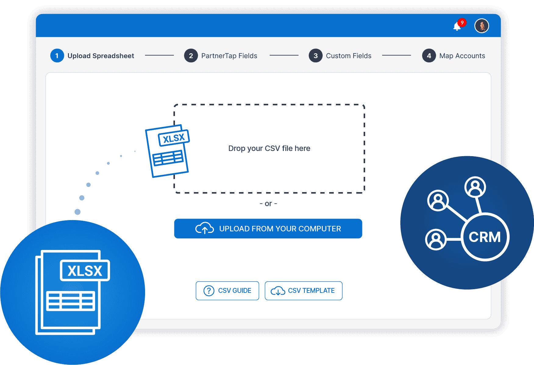 Drag and drop CSV files