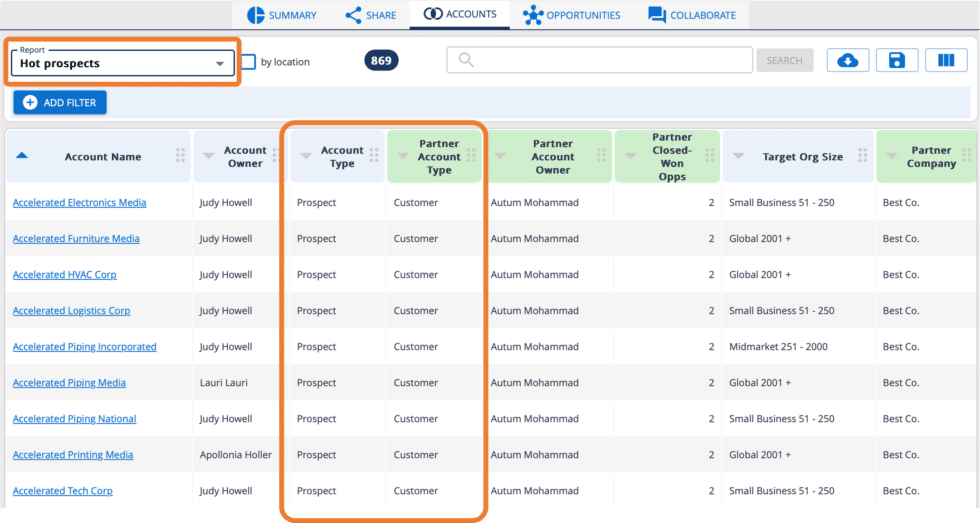 account mapping screenshot